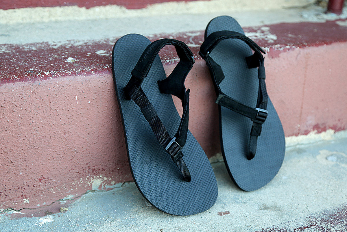 Shamma Chargers sandals on stairs