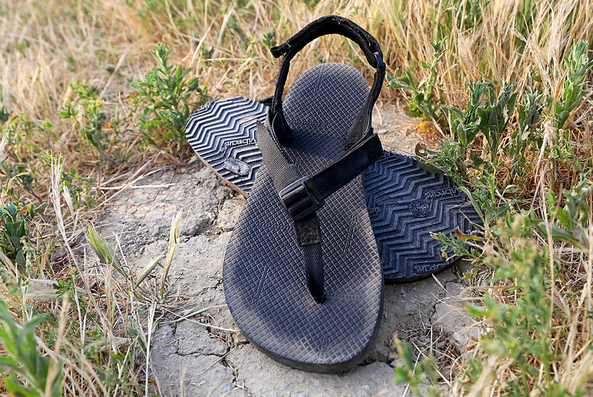 Mountain Goats sandals in scrub brush