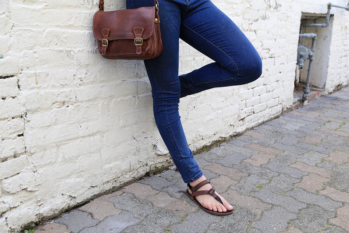 Posing in Shamma Super Browns sandals