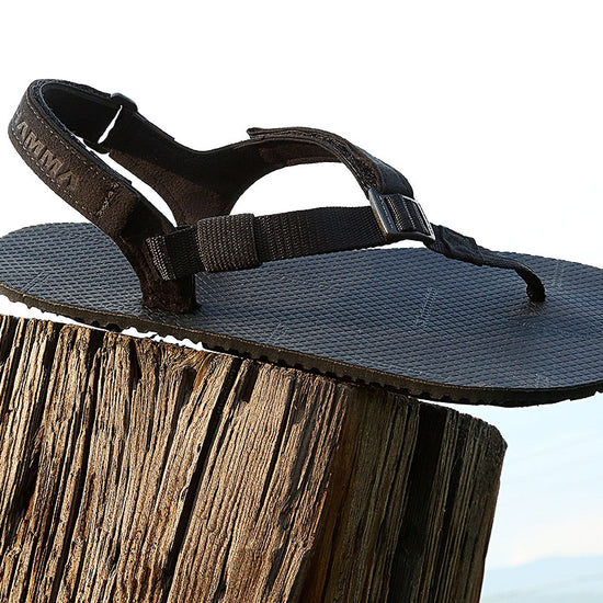 Shamma Warriors sandals on a stump