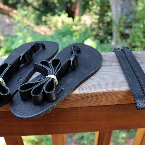 Black Classic Power Straps and unlaced sandals