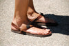 Shamma Old Goats leather sandals woman's feet profile