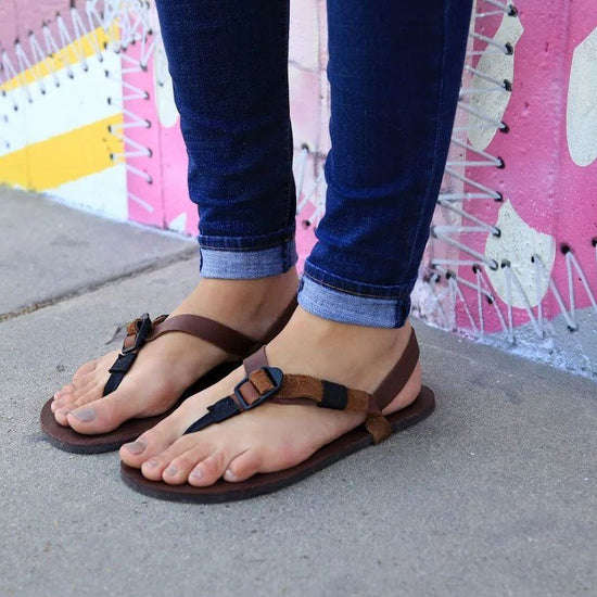 Feet in All Browns sandals mural