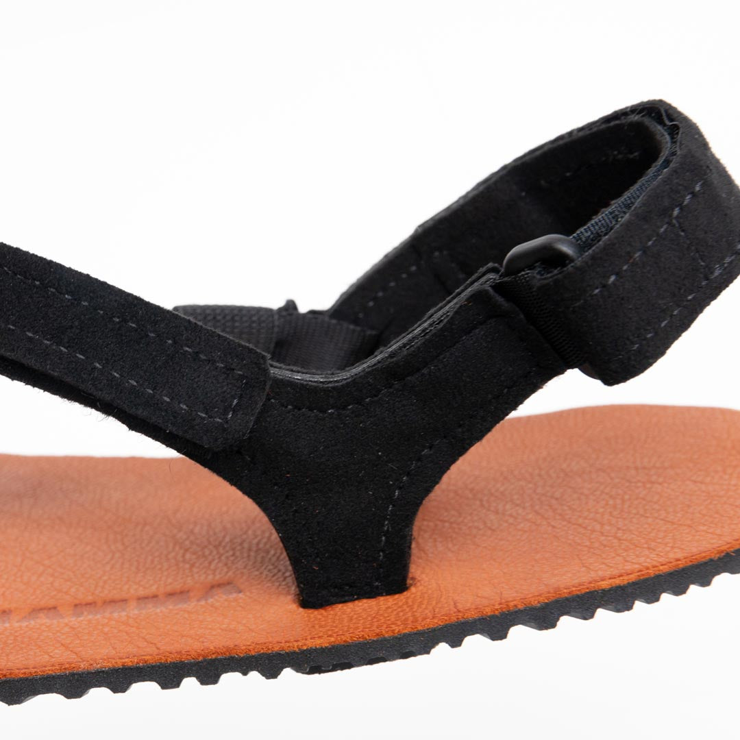 Menorcan Sandals | Men's Buckle Strap Rustic Black Leather | Solillas -  solillas