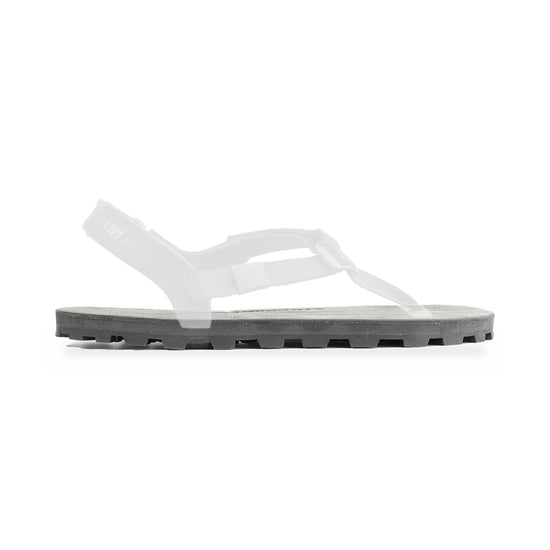 Elite Ibex 13mm replacement sole, Black Leather footbed, shown on the Elite sandal with the straps faded