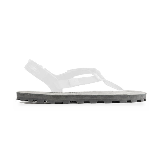 Elite Ibex 13mm replacement sole, Black Leather footbed, shown on the Elite sandal with the straps faded