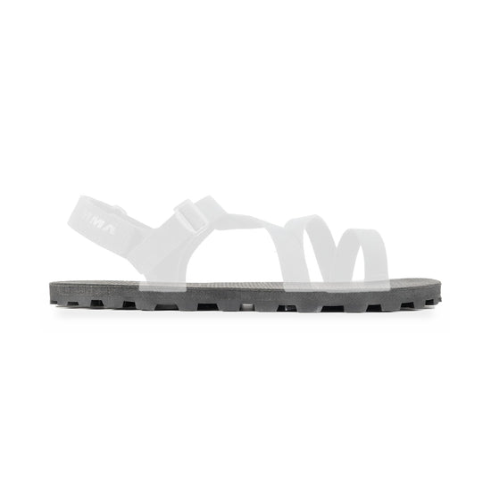 TrailStar Ibex 13mm replacement sole, UltraGrip footbed, shown on the TrailStar sandal with the straps faded