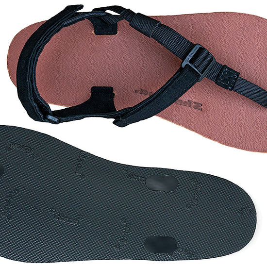 Shamma Chargers Leather Edition sandals top bottom