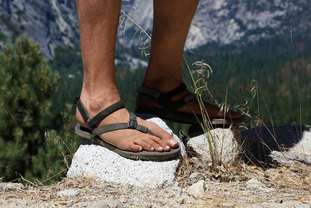 Shamma Sandals Power Straps hiking in the mountains