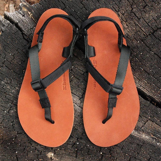 Shamma Sandals Warriors top view on tree stump