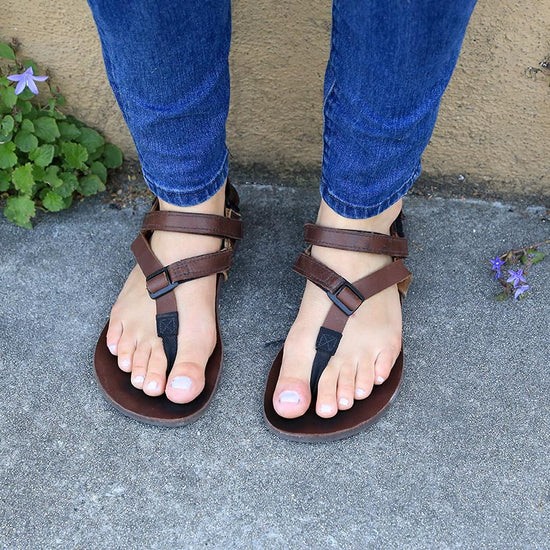 Super Power Straps on feet in sandals close