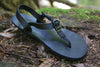 Shamma All Blacks sandal on forest floor