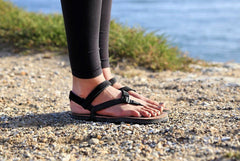 Woman standing in Shamma Sandals with Power Straps
